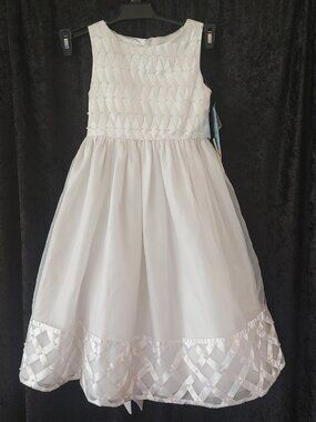 GIRLS SPECIAL OCCASION BEADED WHITE DRESS